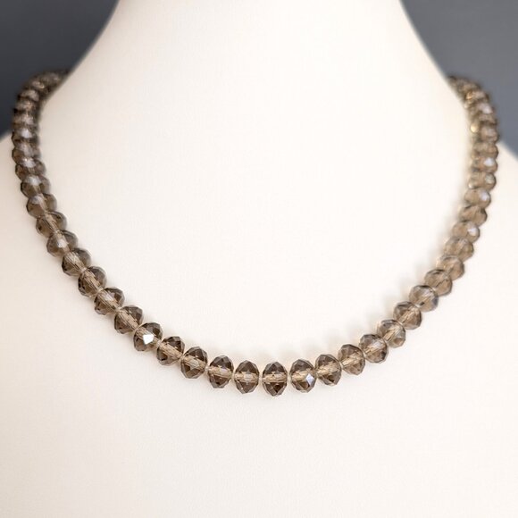 Jewelry - Faceted smoke glass beaded necklace